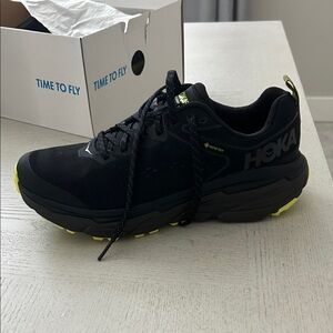 Hoka Men's Black and Yellow Athletic Shoes